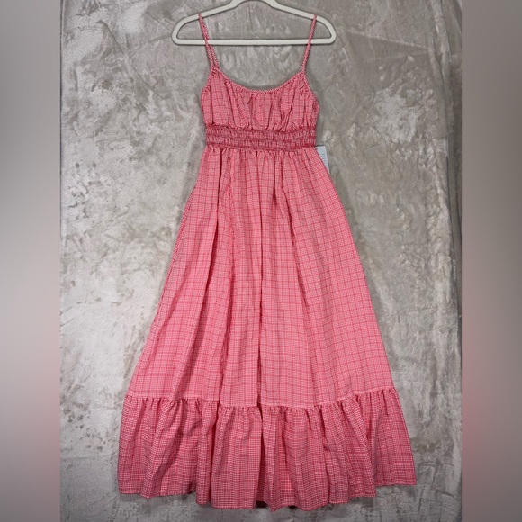 Max Studio London Red Gingham Smocked Midi Sundress Size L NWT Nordstrom - Picture 7 of 14
